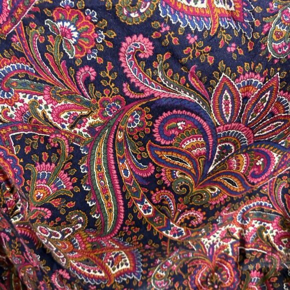 Vintage Paisley Boho Midi Skirt 30" L 24" Waist Cottagecore Flowy No Tag - Picture 10 of 15